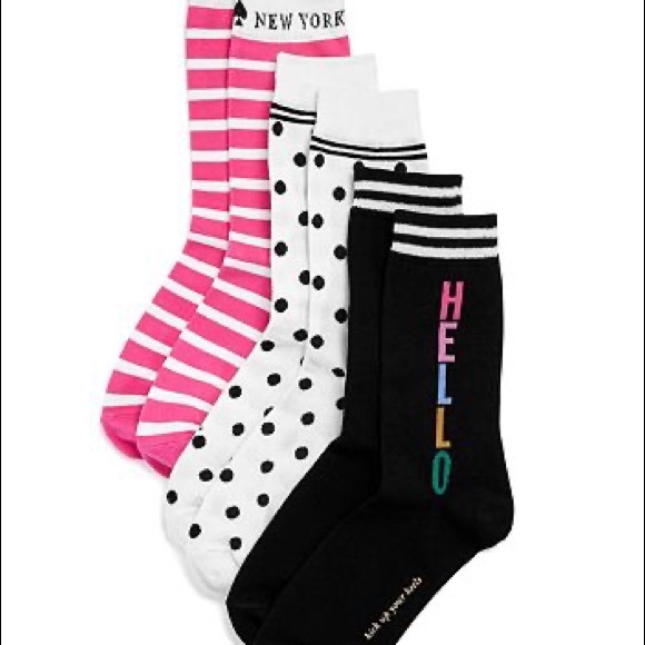 kate spade Accessories - ♠️kate spade NEW YORK women’s crew socks! Three pair!